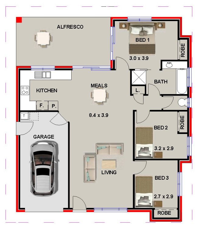 3 bedroom saml home design